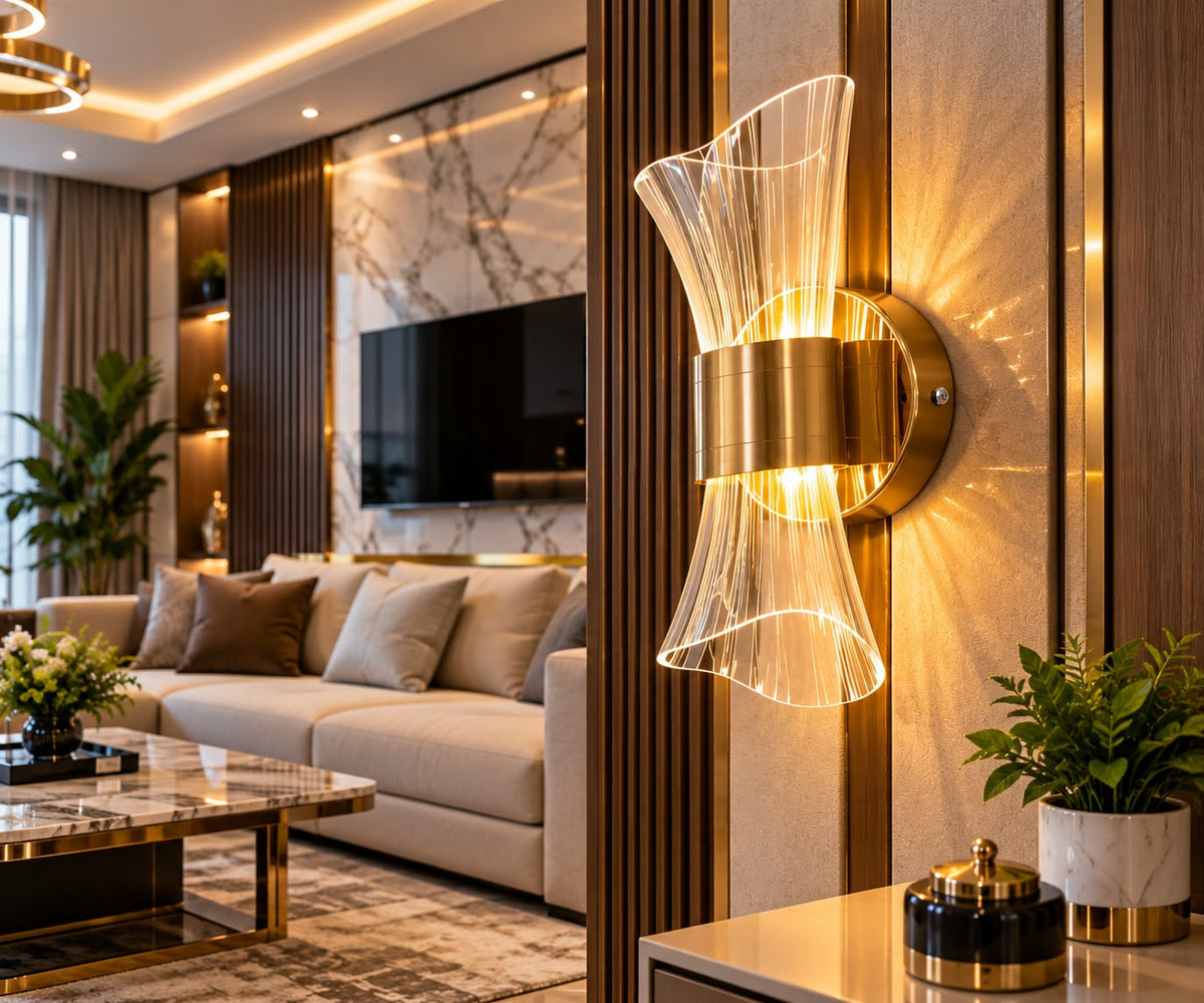 Lámpara de Pared LED Decorativa Dorada de Diseño Moderno