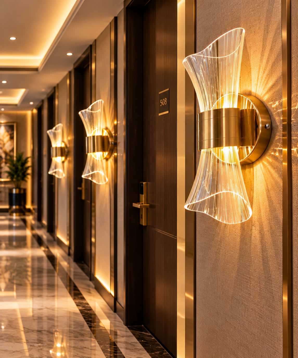 Lámpara de Pared LED Decorativa Dorada de Diseño Moderno