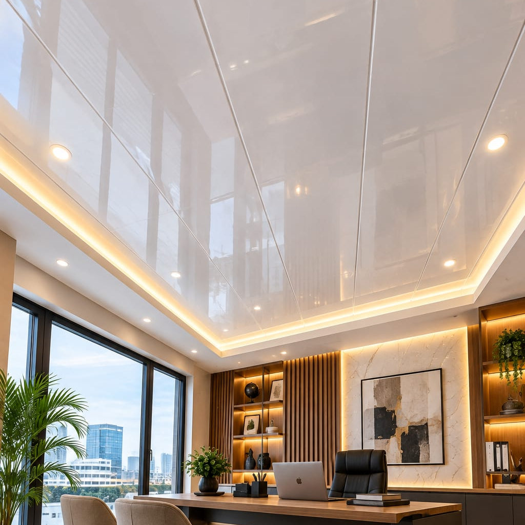 Tumbado de PVC Blanco Brillante 5.95 m x 25 cm