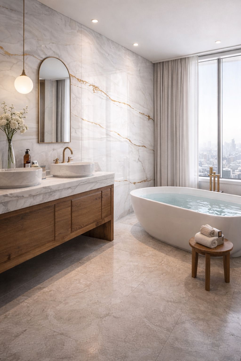 White Gold Vein Mármol PVC