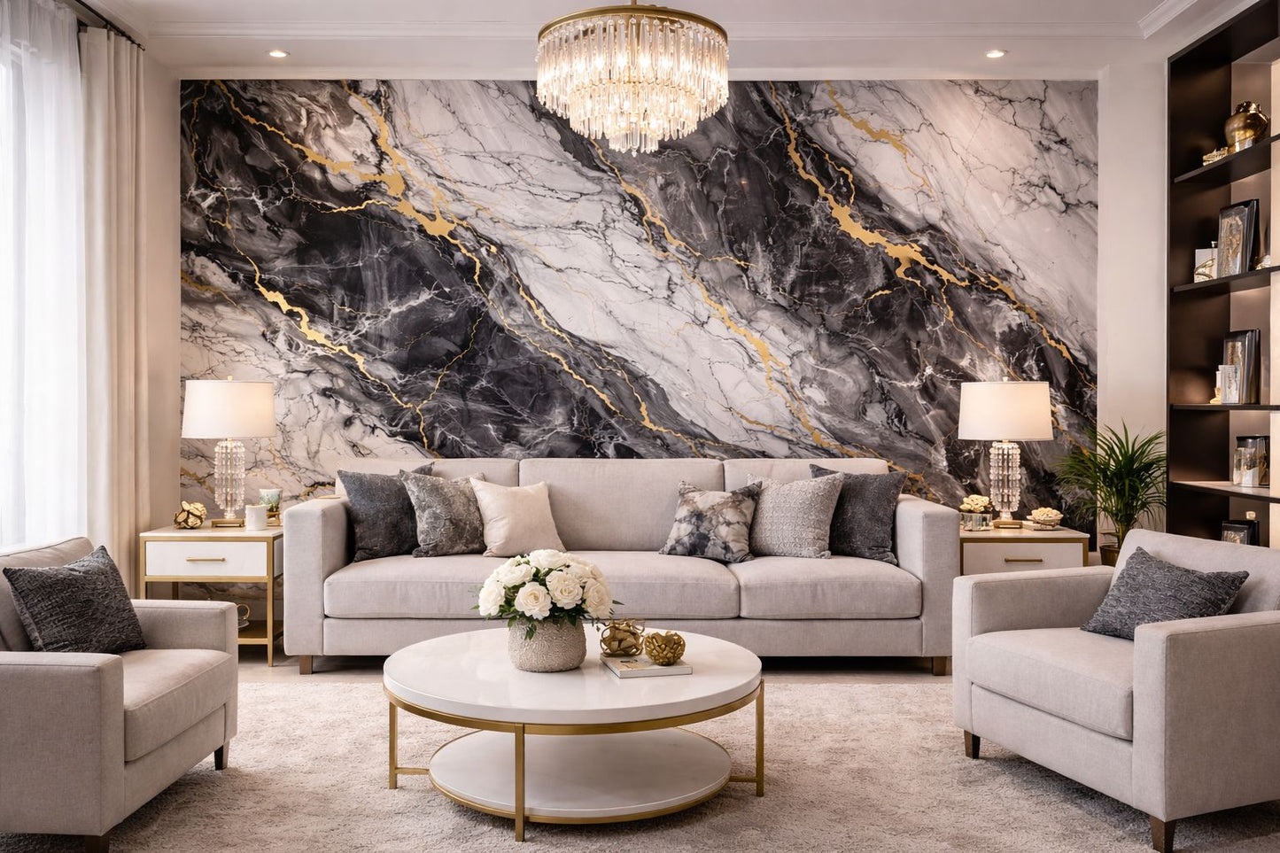 Smoke Gold Vein Mármol PVC