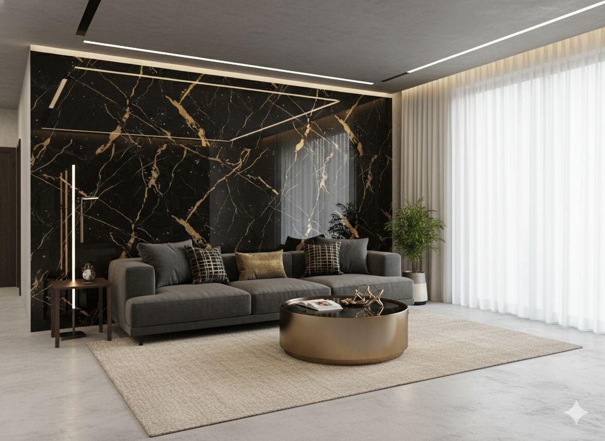 Black Gold Luxe Mármol PVC