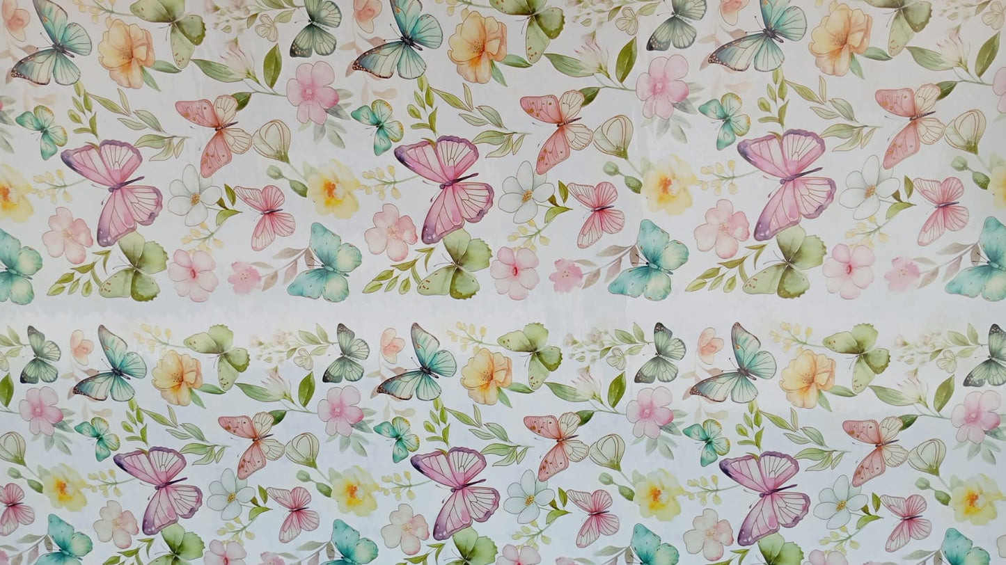 Rollo Infantil Adhesivo PVC -  Butterfly Garden Pastel  | Importamall Ecuador