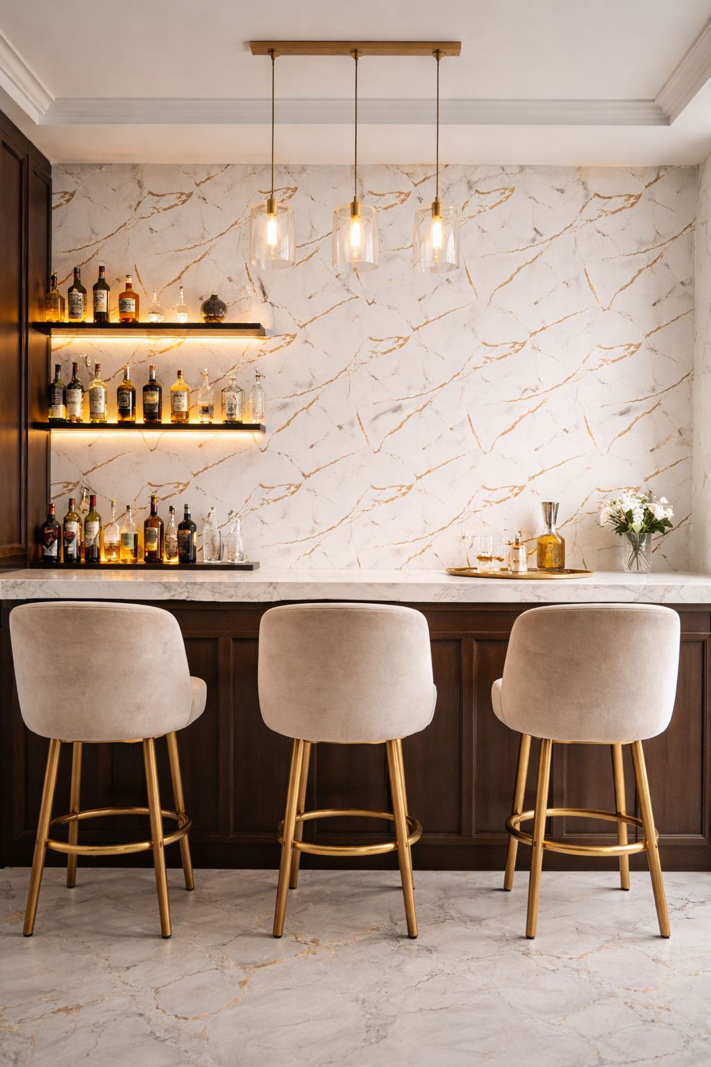 Rollo Marmol Adhesivo PVC – Mármol Carrara Dorado Soft  | Importamall Ecuador