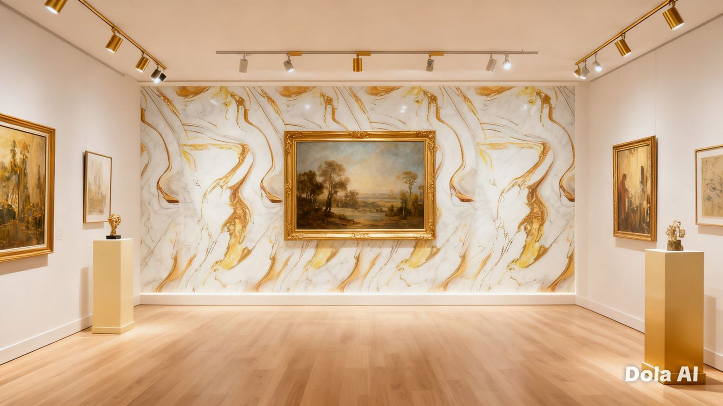 Rollo Mármol Adhesivo PVC -  White Gold Flow