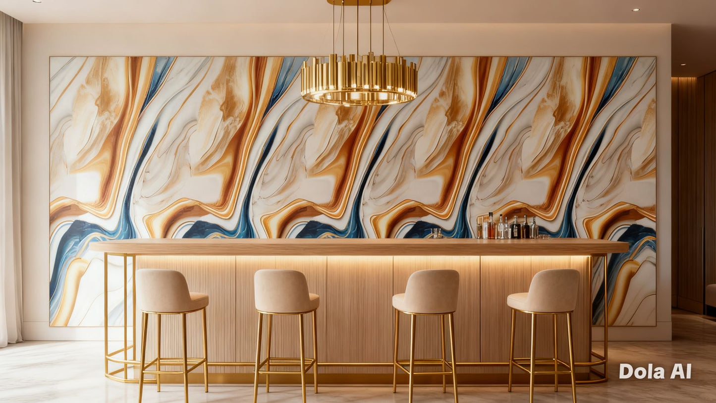 Rollo Mármol Adhesivo PVC - Ivory Gold Flow