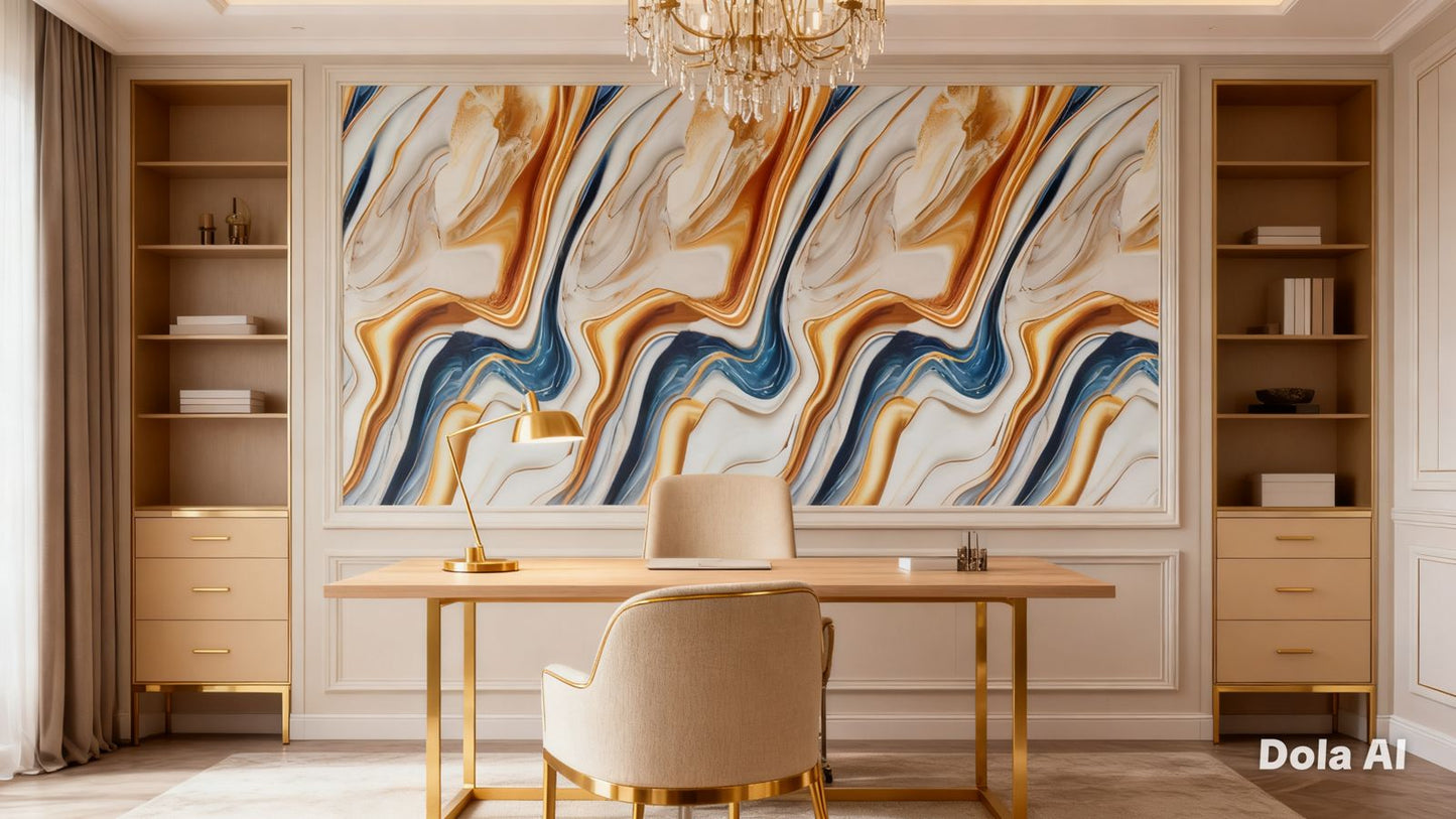 Rollo Mármol Adhesivo PVC - Ivory Gold Flow