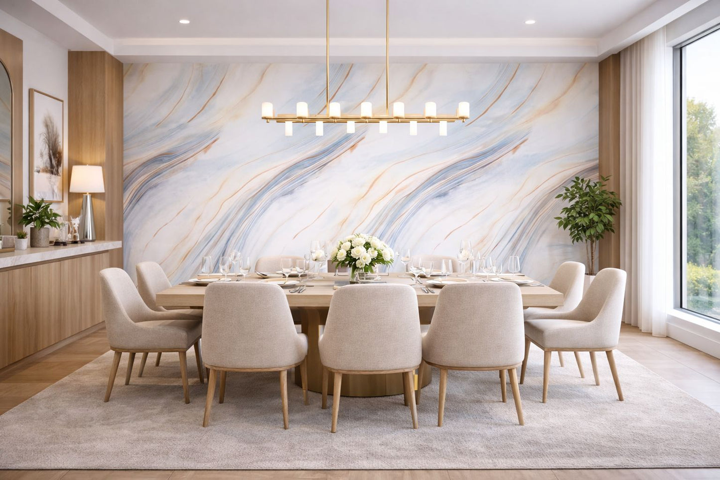 Rollo Mármol Adhesivo PVC - Blue Ivory Flow  | Importamall Ecuador