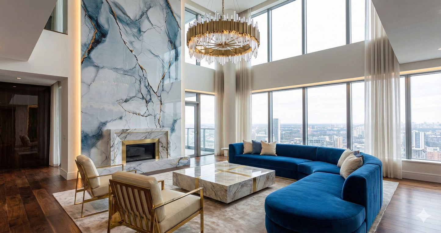 Rollo Mármol Adhesivo PVC -  Marble Grey Gold Vein  | Importamall Ecuador