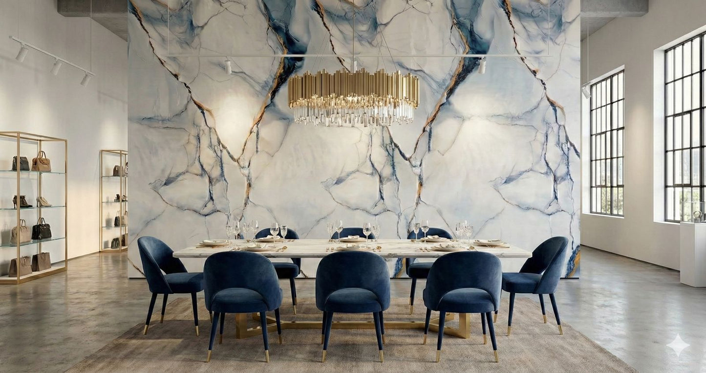 Rollo Mármol Adhesivo PVC -  Marble Grey Gold Vein  | Importamall Ecuador