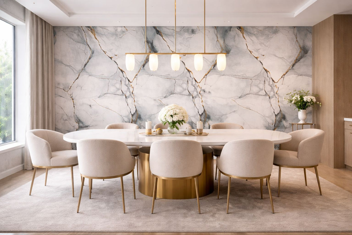 Rollo Mármol Adhesivo PVC -  Marble Grey Gold Vein  | Importamall Ecuador