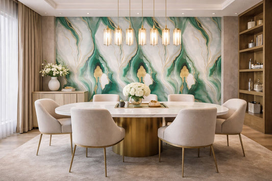 Rollo Mármol Adhesivo PVC - Emerald Gold Flow