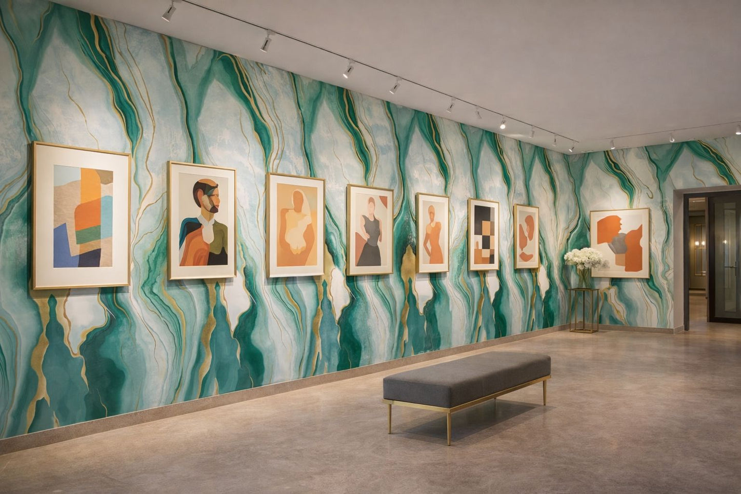 Rollo Mármol Adhesivo PVC - Emerald Gold Flow