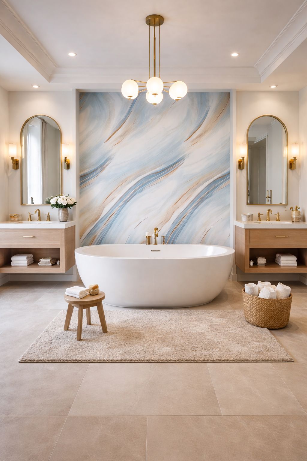 Rollo Mármol Adhesivo PVC - Blue Ivory Flow  | Importamall Ecuador