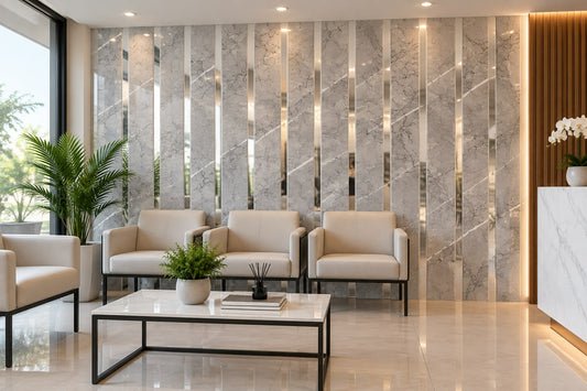 Adhesivo Decorativo Mármol Gris con Vetas Blancas