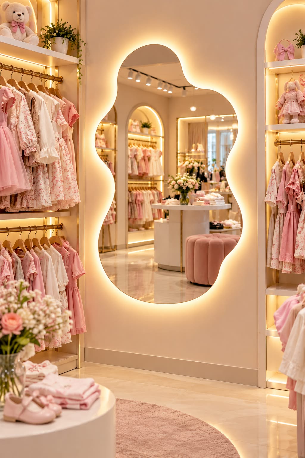 Espejo Decorativo con Luz LED – Blanca y Cálida