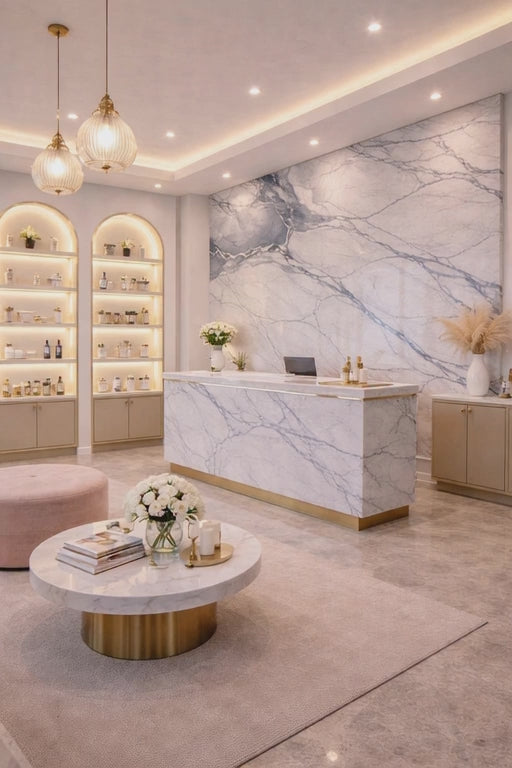 Blue Vein Cloud Mármol PVC