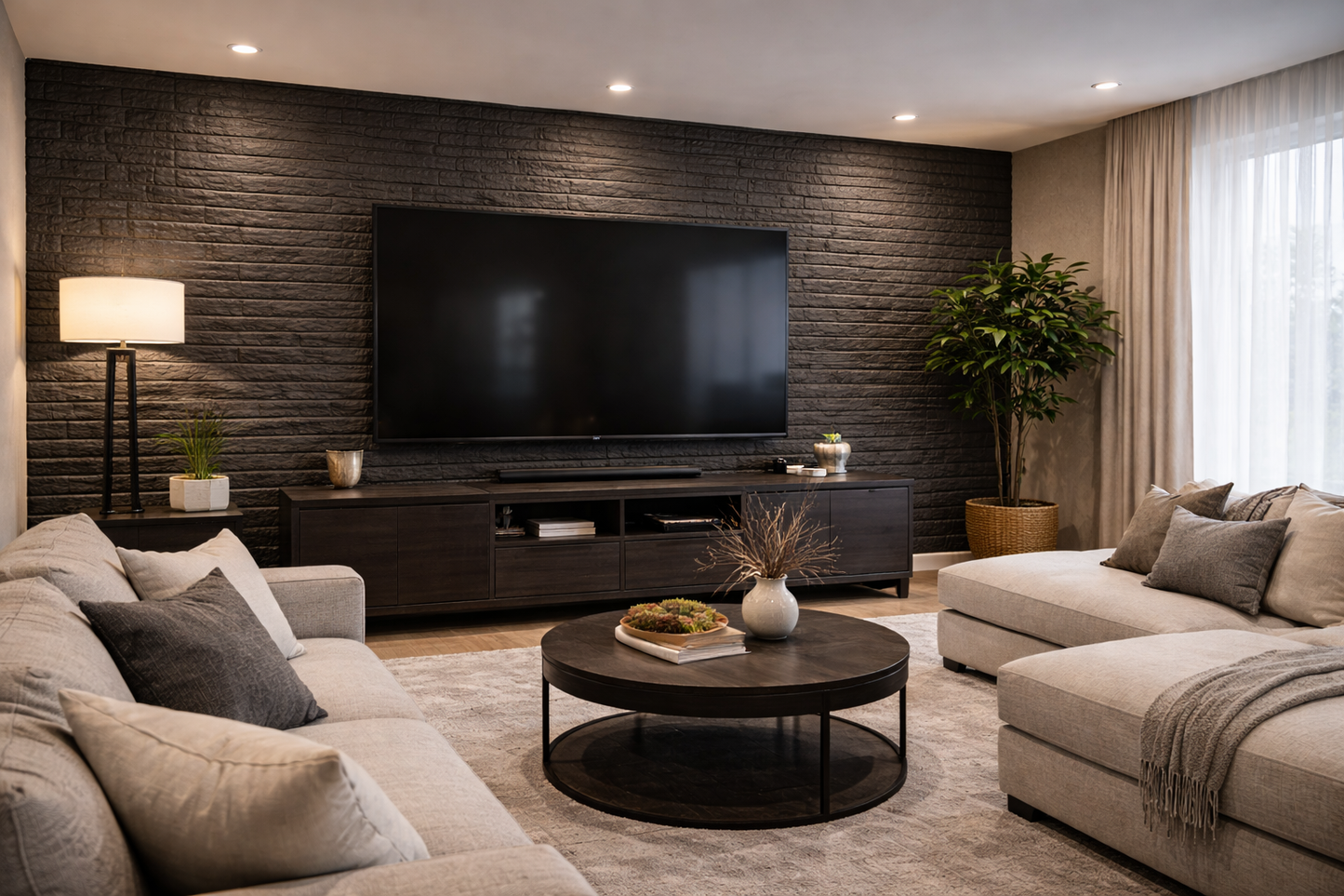 Panel Adhesivo 3D Negro – 70x77 cm