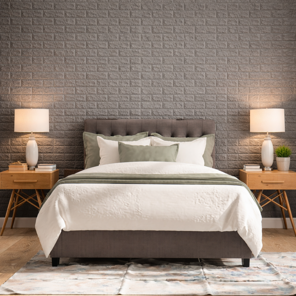 Panel Adhesivo 3D Gris – 70x77 cm